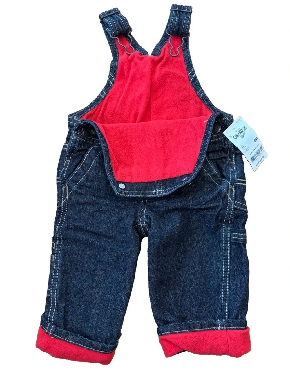 OshKosh Baby Boys Fleece Lined Overalls & Old Navy Bodysuit 6/12 M